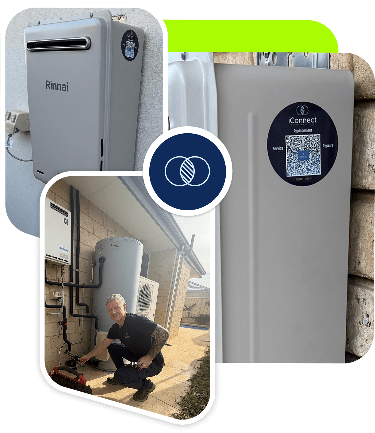 A licensed plumber installing new Rinnai hot water systems in Perth.