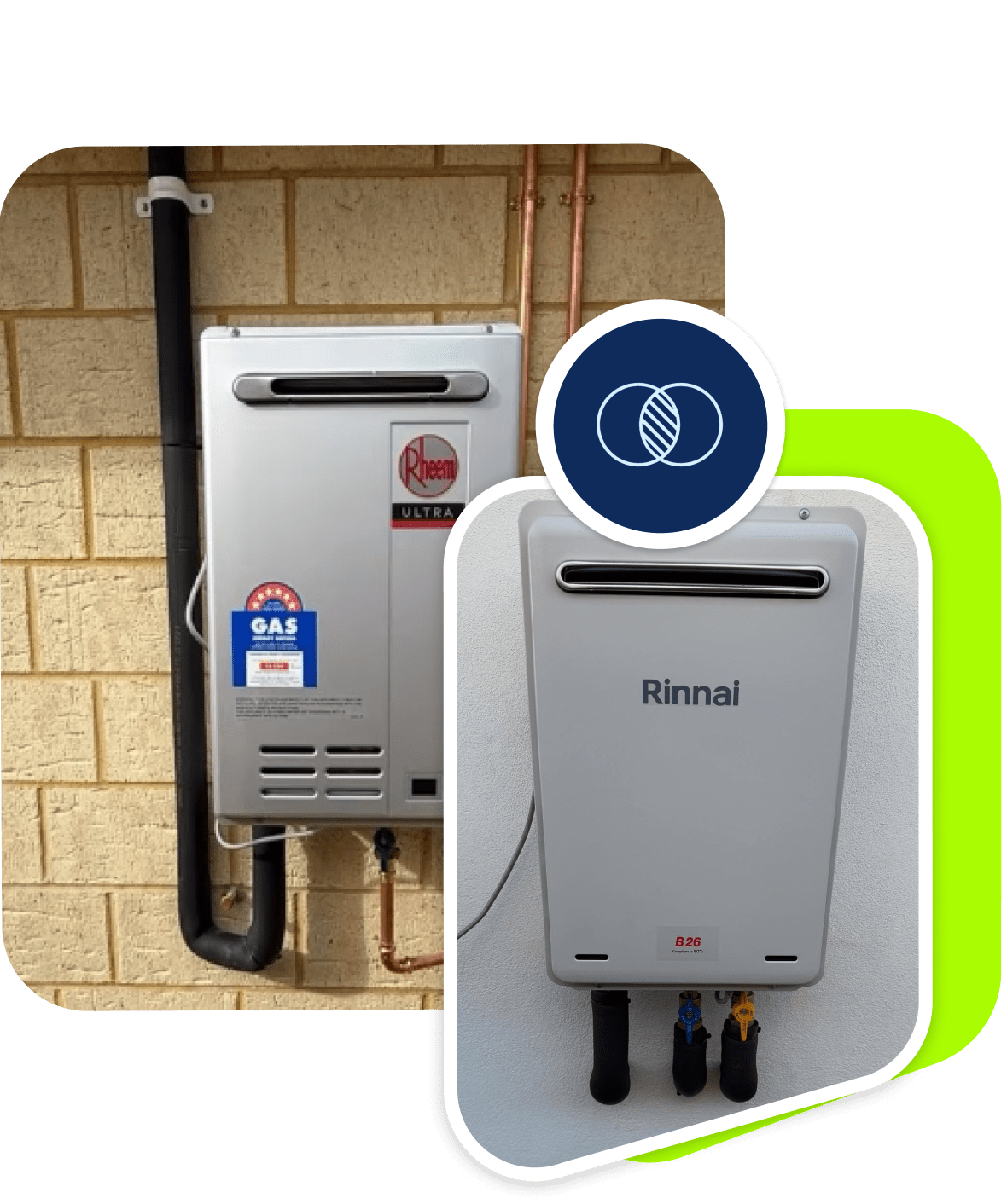 Rheem and Rinnai hot water systems Perth.